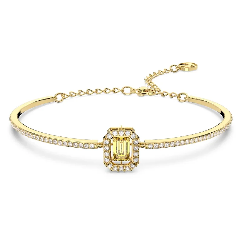 Women’s chic bracelets-Swarovski Crystal Yellow Millenia Bangle Bracelet