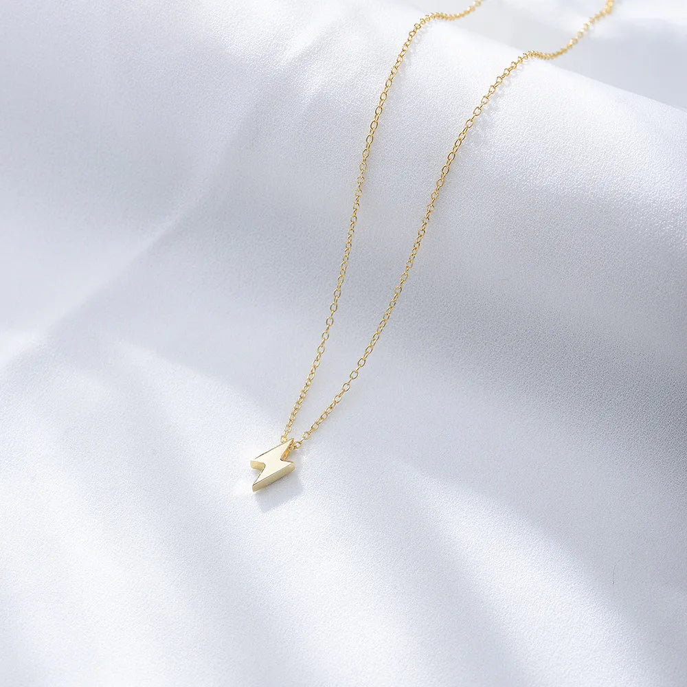 Women’s trendy gold necklaces-Fashion Lightning Sterling Silver Plating Necklace