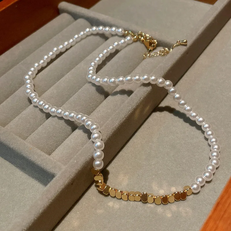 Necklace-Gold-White