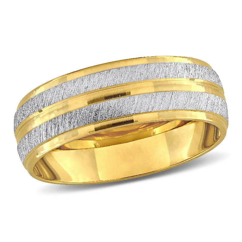 Women’s gold engagement rings-Miadora 6mm Double Row Wedding Band in 14k Two-Tone Gold