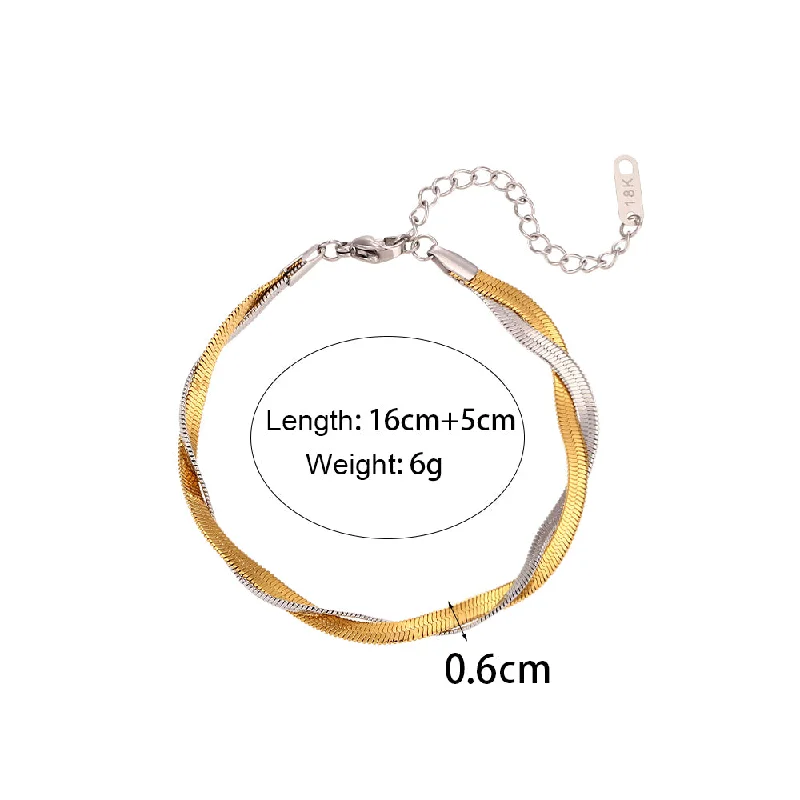 Double-Layer Bracelet-Gold and Silver Two-Tone