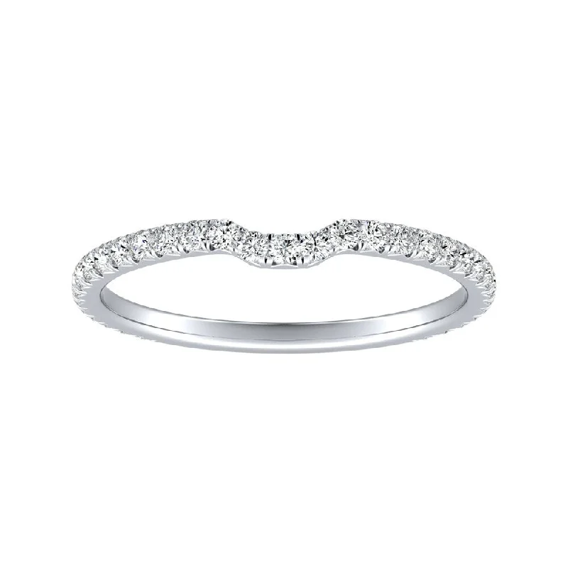 Women’s white sapphire engagement rings-Auriya Platinum 1/4ctw Stackable Diamond Wedding Band