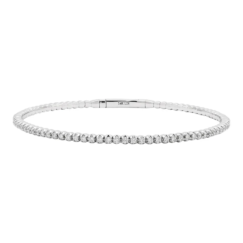 Women’s crystal bracelets-Diamond Bracelet in 14kt White Gold (1ct tw)