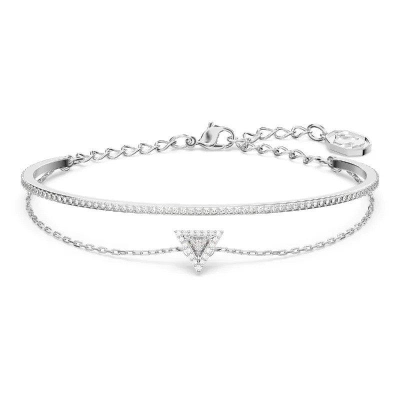 Women’s gold tennis bracelets-Swarovski Crystal Triangle Ortyx Bangle Bracelet