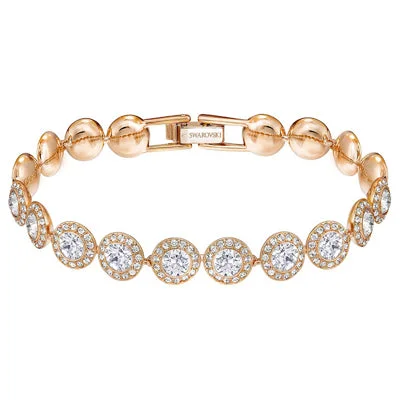 Women’s minimalist bracelets-Swarovski Crystal Angelic Bracelet in Rose Metal