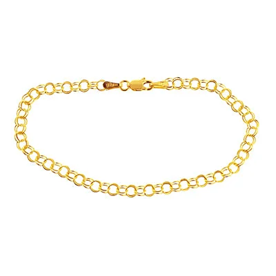 Women’s rose gold bangles-Charm Bracelet in 14kt Yellow Gold (7 inches)