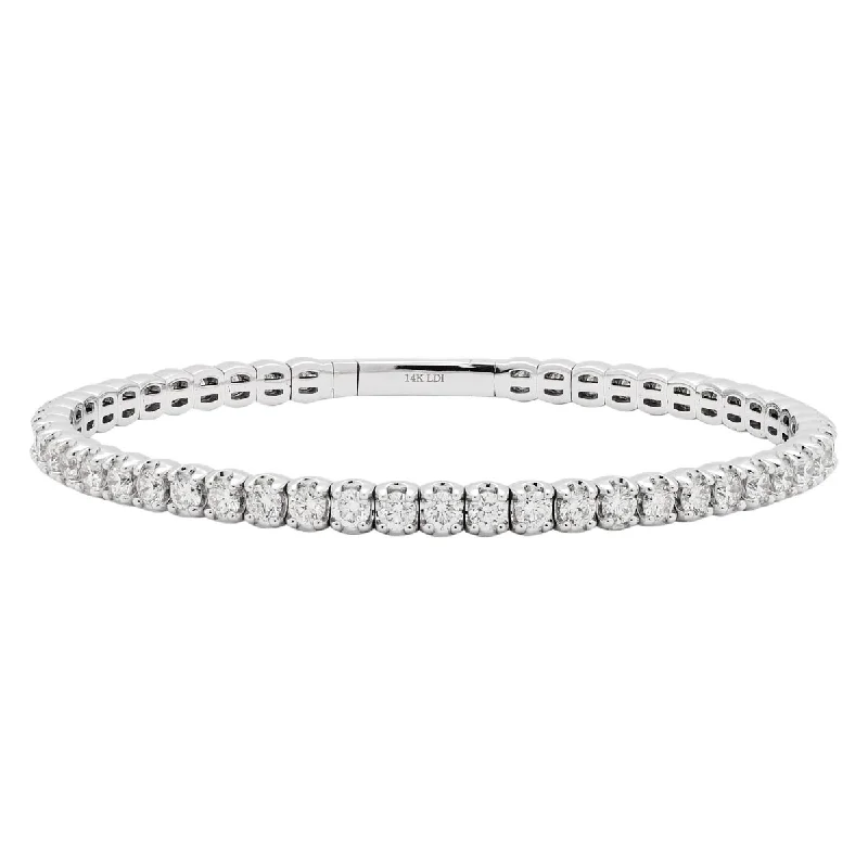 Women’s cuff bangles-Diamond Bracelet in 14kt White Gold (4ct tw)