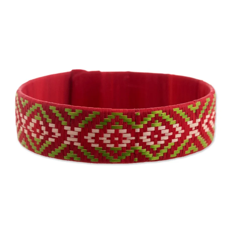 Women’s wide bangle bracelets-Novica Handmade Walk In Beauty Natural Fiber Cuff Bracelet