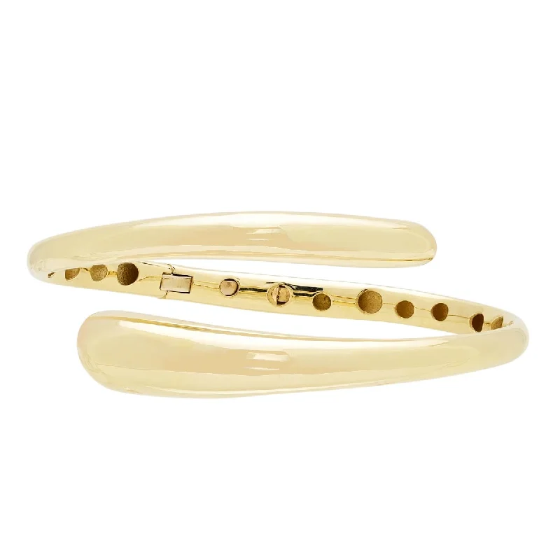 Women’s tropical bracelets-Bypass Bangle Bracelet in 14kt Yellow Gold