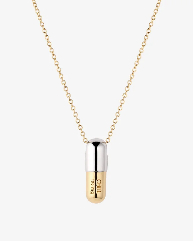 Women’s engraved pendant necklaces-Jumbo Chill Pill Necklace