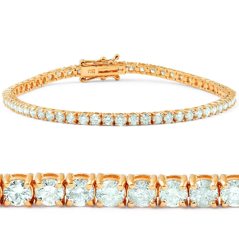 Women’s minimalist bangles-7 1/2 ct Diamond Tennis Bracelet Rose Gold 7"