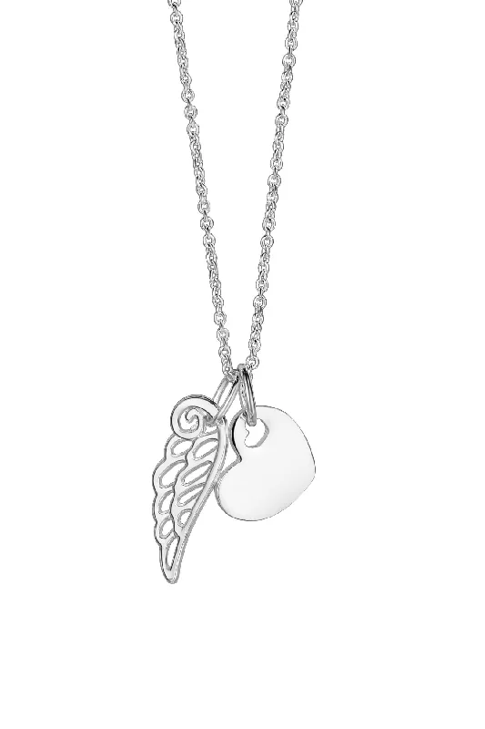 Women’s infinity necklaces-Heart with Angel Wing Pendant