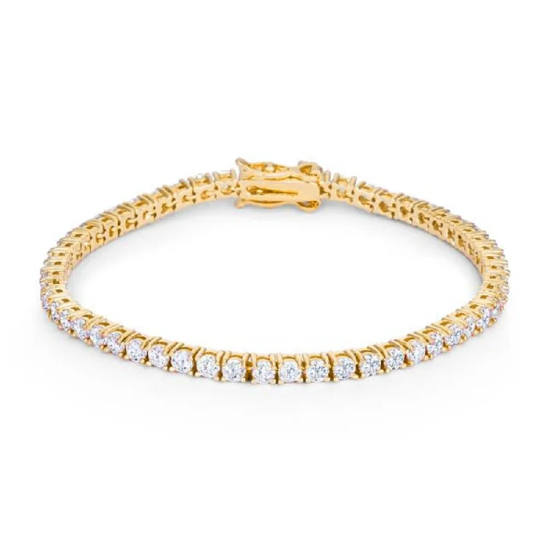 Women’s sparkly bracelets-Goldtone Finish Victorian Cubic Zirconia Tennis 7 Inch Bracelet - 7 Inch