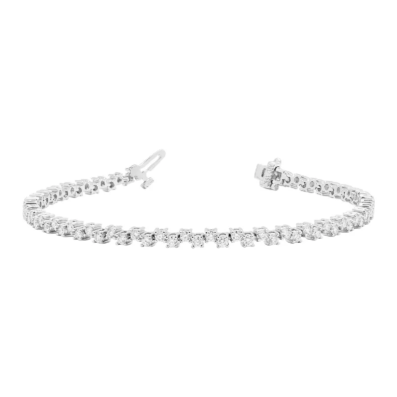 Women’s beaded bracelets-Diamond Tennis Bracelet in 18kt White Gold (2 1/5ct tw)