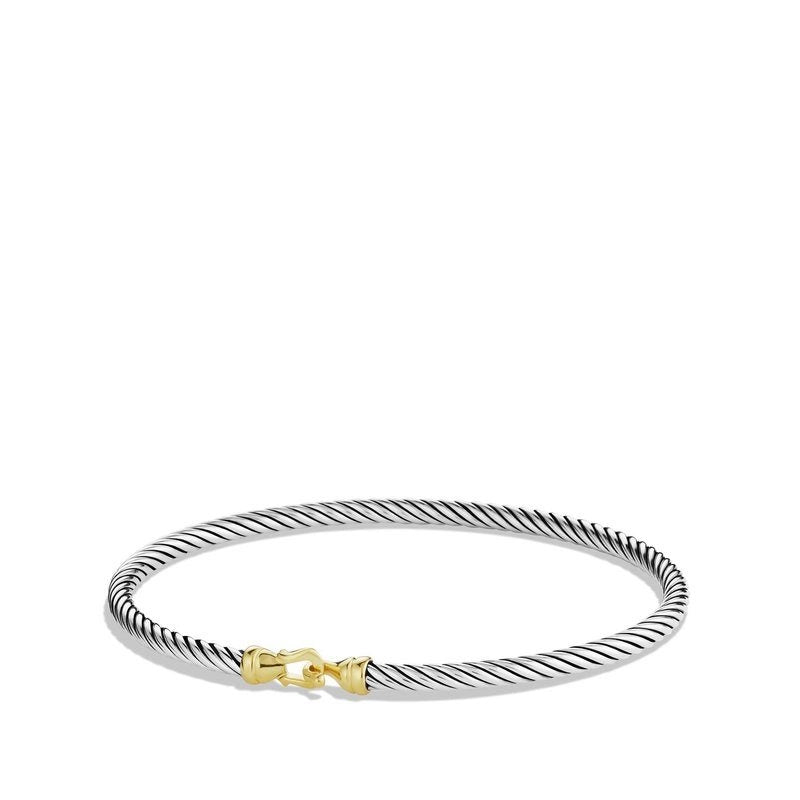 Women’s personalized bracelets-David Yurman 3mm Buckle Classic Cable Bracelet