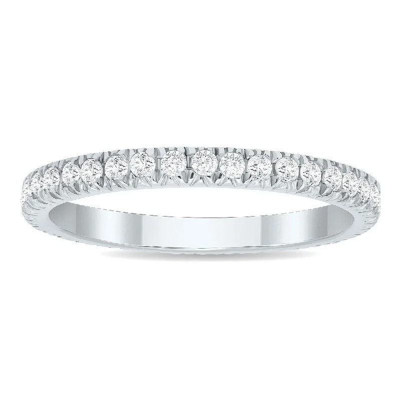 Women’s unique engagement rings-1/2 Carat TW Diamond Eternity Wedding Band in 10K White Gold