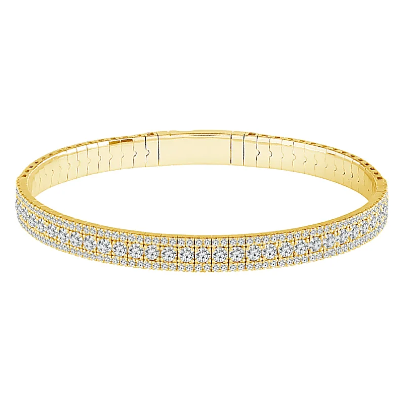 Women’s butterfly bracelets-Diamond Flex Bracelet in 14kt Yellow Gold (2 7/8ct tw)