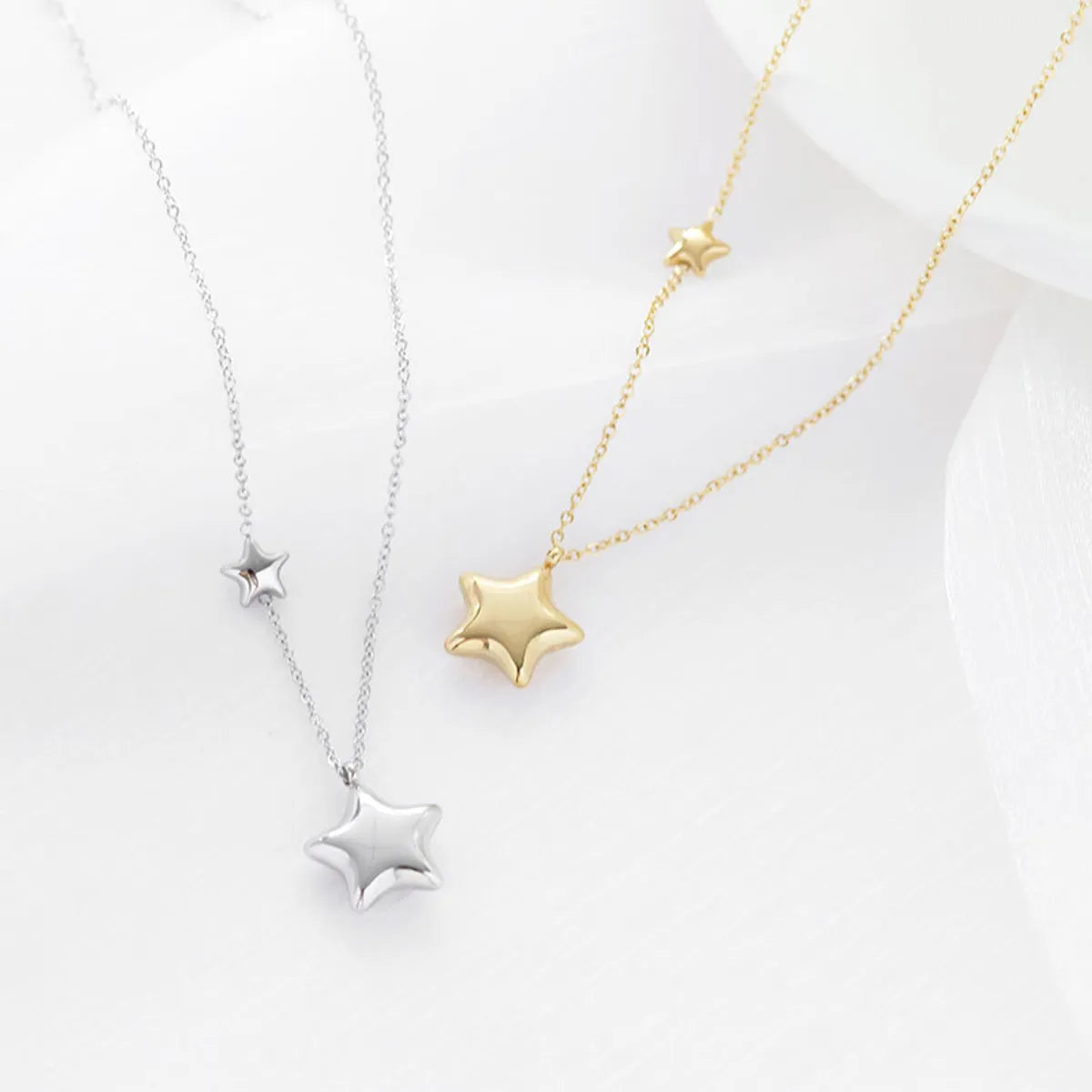 Women’s sterling silver necklaces-Fashion Star Titanium Steel Necklace Plating Stainless Steel Necklaces 1 Piece