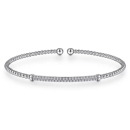 Women’s sparkly bracelets-Gabriel - Diamond Bar Bangle Bracelet