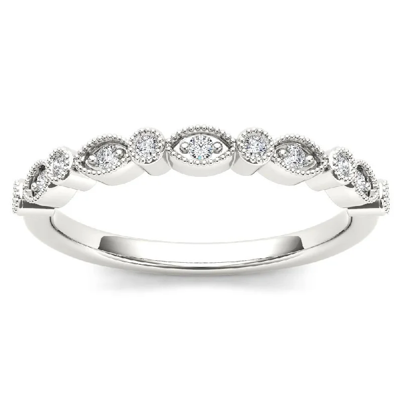 Women’s diamond ring sets-De Couer 10k White Gold 1/20ct TDW Wedding Band - White H-I