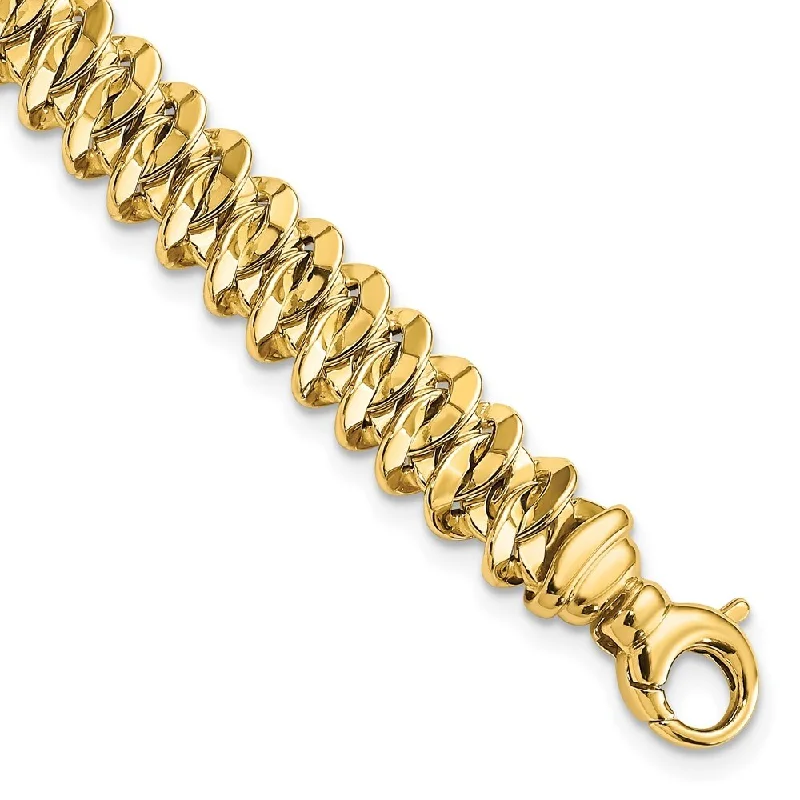 Women’s friendship bracelets-14k Yellow Gold Fancy Link Bracelet, 7.5" (W-8.3mm)