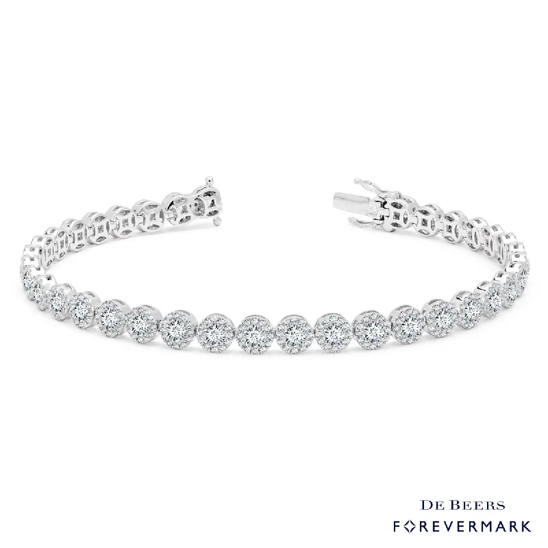 Women’s beach bracelets-Forevermark Diamond Halo Bracelet in 18kt White Gold (4 1/7ct tw)