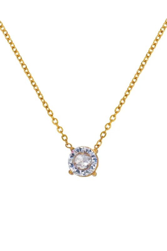 Women’s personalized pendant necklaces-Raelyn Solitaire Gold Necklace