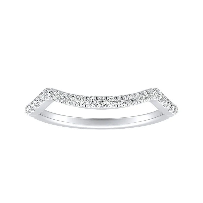 Women’s geometric engagement rings-Auriya 1/5ctw Contoured Diamond Wedding Band Platinum