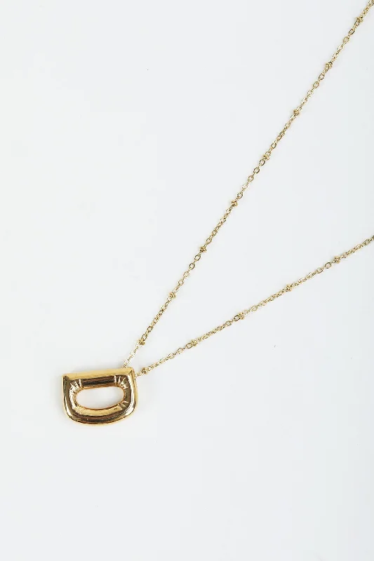 Women’s zodiac necklaces-Bubble "D" Gold Initial Necklace