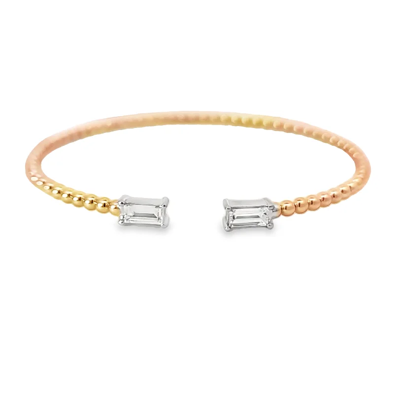 Women’s clasped bracelets-OPEN DIAMOND BANGLE BRACELET