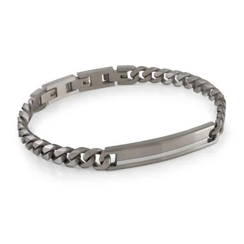 Women’s vintage bracelets-ITALGEM STEEL – ID BRACELET