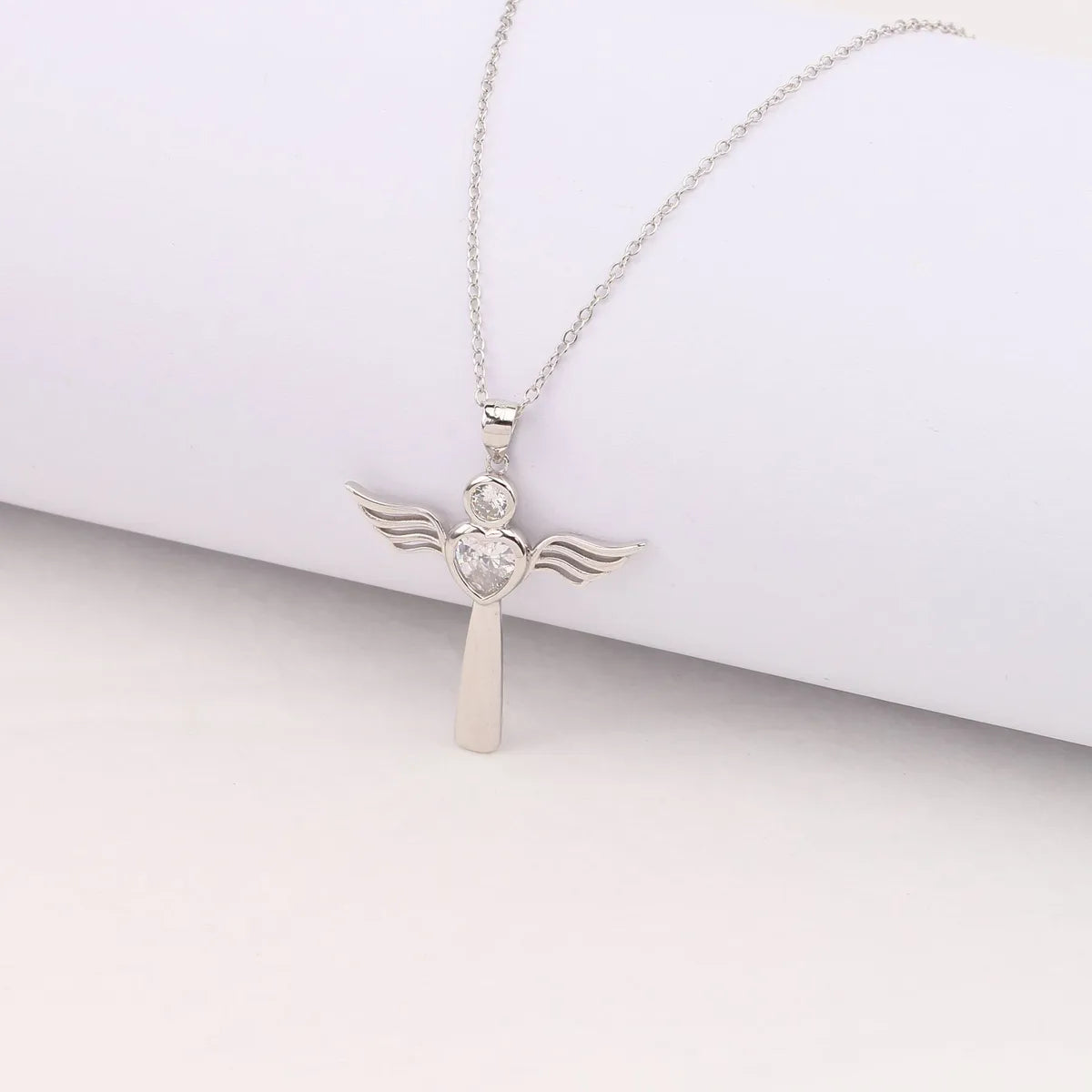 Women’s luxurious pearl necklaces-Vintage Style Cross Sterling Silver White Gold Plated Gold Plated Zircon Pendant Necklace In Bulk