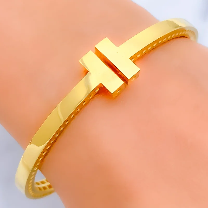 Women’s dainty bracelets-Opulent 22k Gold Bangle Bracelet