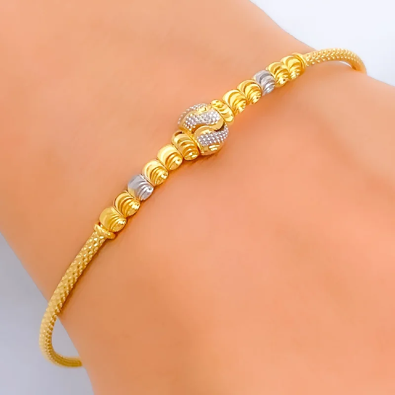 Women’s vintage charm bracelets-Majestic Decorative 22k Gold Bangle Bracelet