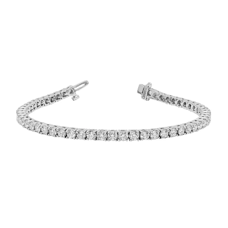 Women’s cuff bracelets-Diamond Tennis Bracelet in 18kt White Gold (5 1/3ct tw)