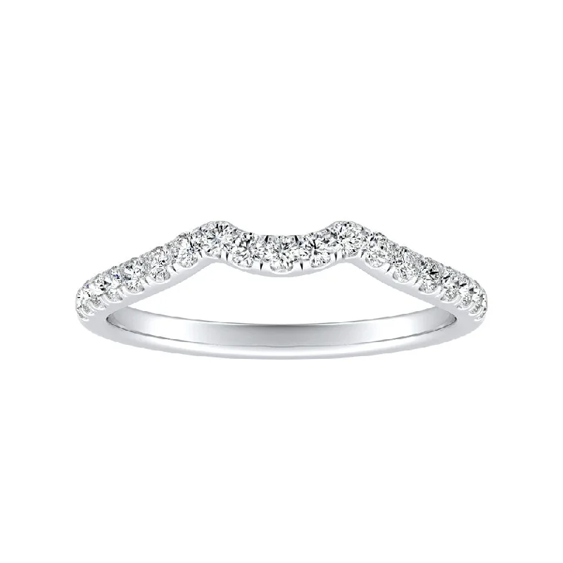 Women’s vintage-inspired diamond engagement rings-Auriya Platinum 1/4ctw Contoured Diamond Wedding Band