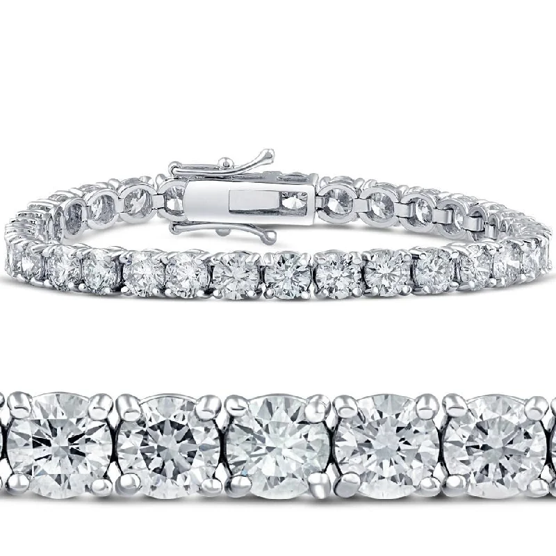 Women’s engraved bangles-13 1/2Ct TW Round Diamond 7" Tennis Bracelet White Gold Lab Grown