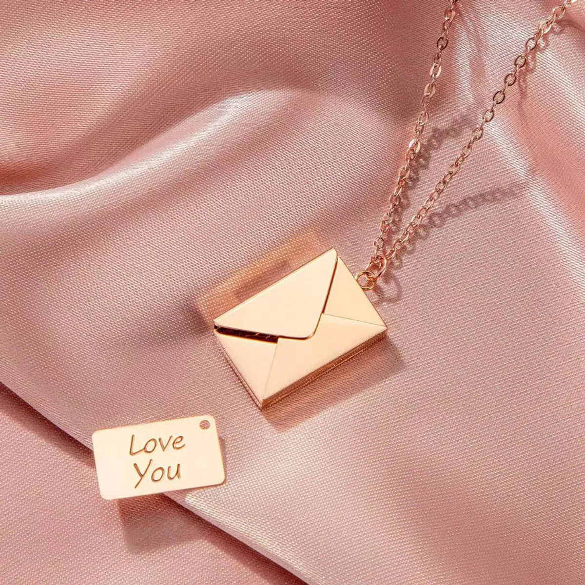 Women’s vintage necklaces-Ig Style Envelope Stainless Steel Plating 18k Gold Plated Pendant Necklace