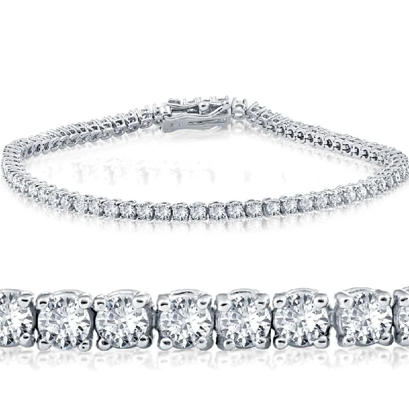 Women’s gemstone tennis bracelets-3 Ct. Diamond White Gold Round Cut Tennis Bracelet 7" Lab Grown