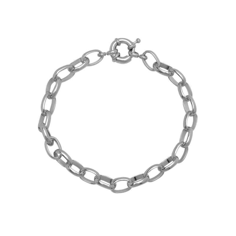 Women’s luxury tennis bracelets-Victoria Townsend Small Fine Silver Plated Rolo Bracelet-7.5"