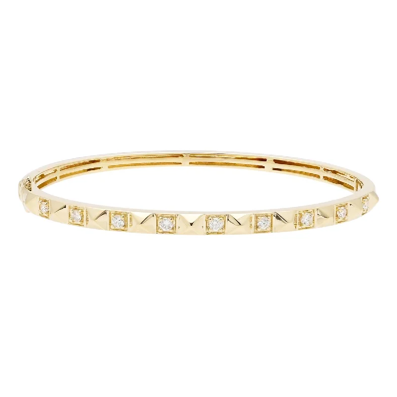 Women’s infinity bangle bracelets-Diamond Bangle Bracelet in 14kt Yellow Gold (3/8ct tw)