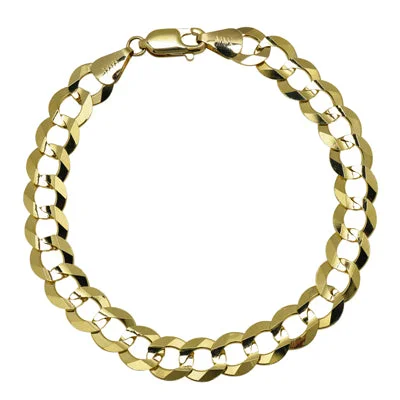 Women’s bracelet with diamonds-Curb Chain Bracelet in 10kt Yellow Gold (8 inches)