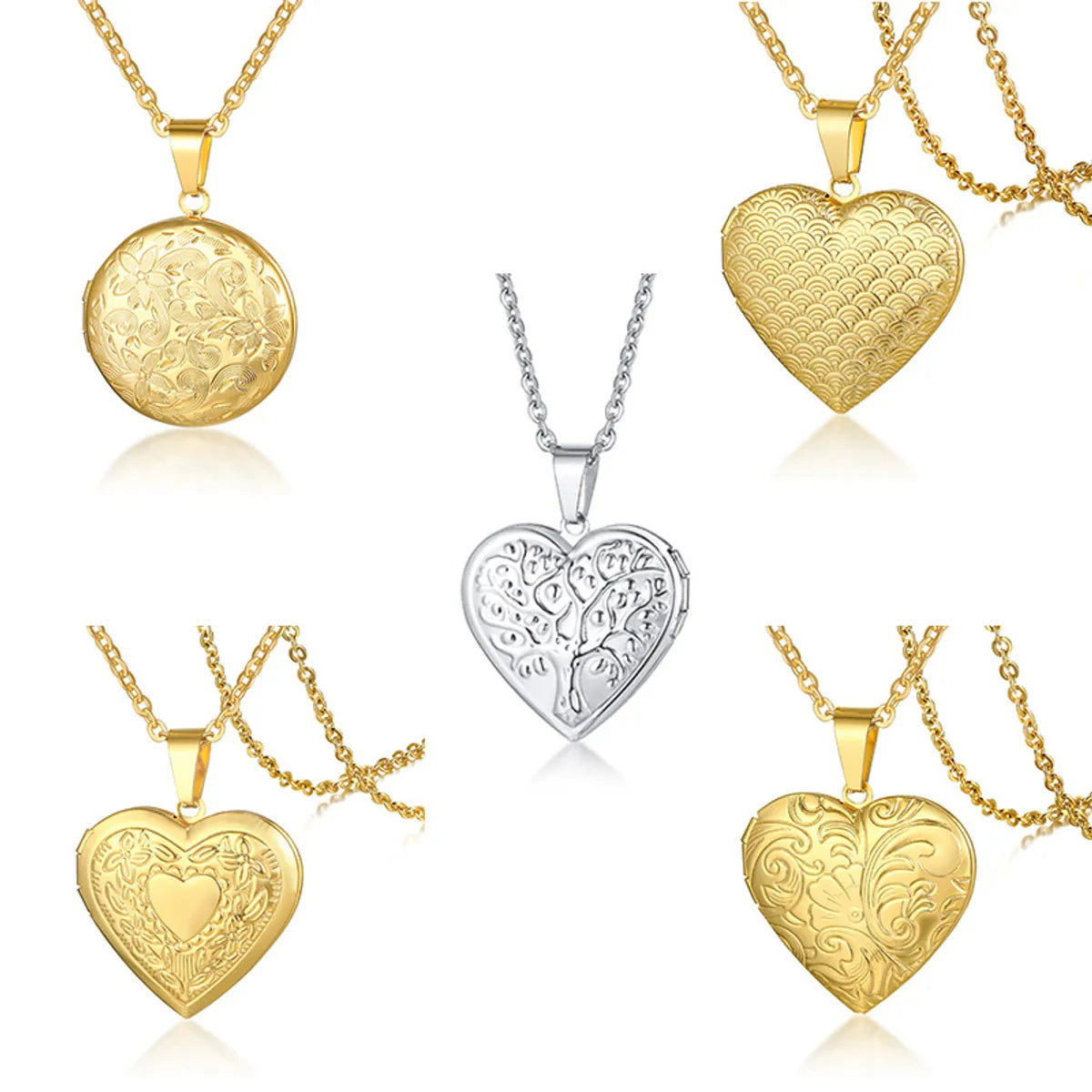 Women’s bar necklaces-Fashion Letter Heart Shape Stainless Steel Plating Gold Plated Pendant Necklace