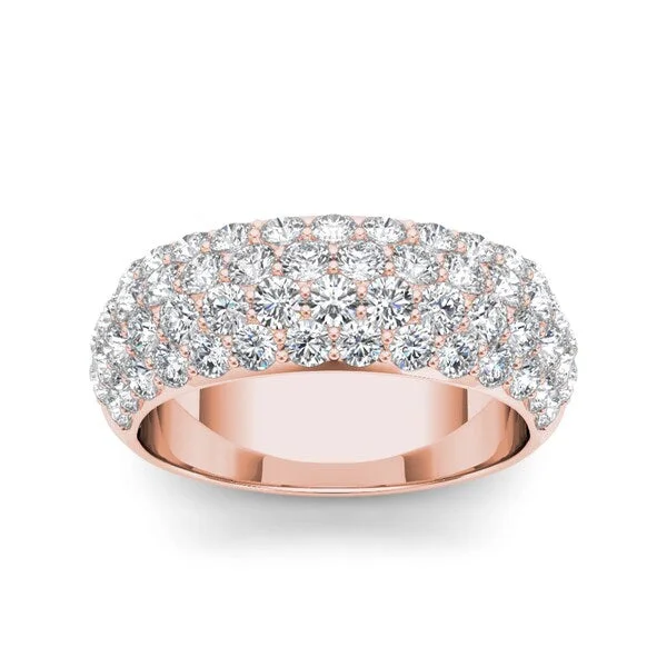 Women’s platinum diamond engagement rings-De Couer IGI Certified 14k Rose Gold 2ct TDW Diamond Wedding Anniversary Band