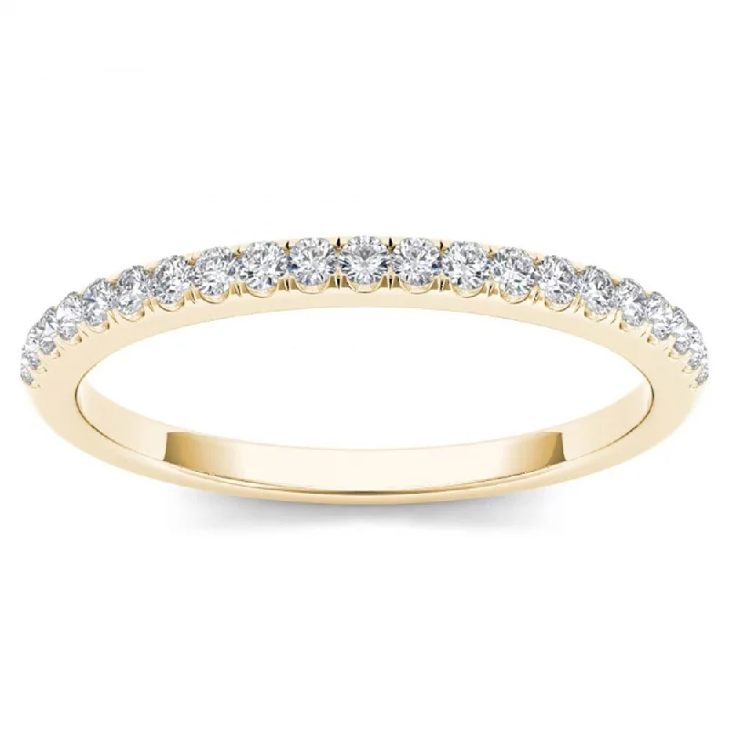 Women’s diamond and sapphire engagement rings-De Couer 10k Yellow Gold 1/6ct TDW Wedding Band