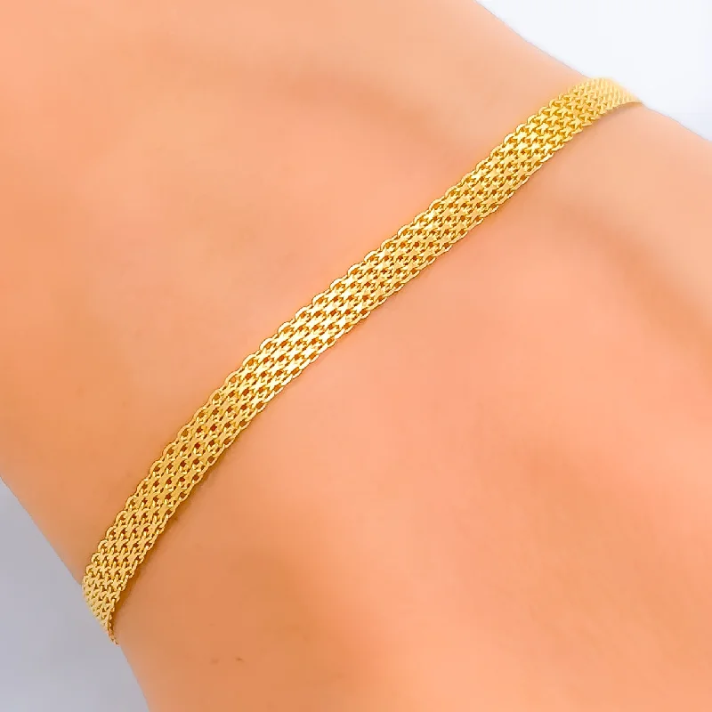 Women’s wide bangle bracelets-Lightweight Shimmering 22K Gold Bracelet