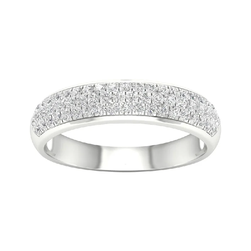 Women’s gemstone engagement rings-De Couer 1/2ct TDW Diamond Wedding Band in 10k White Gold