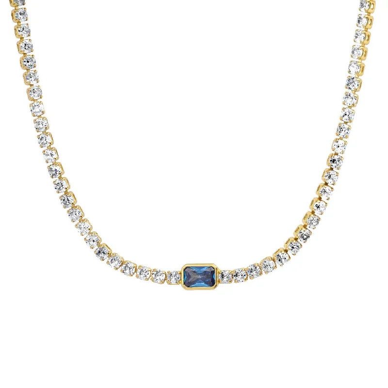 Blue Zircon Necklace