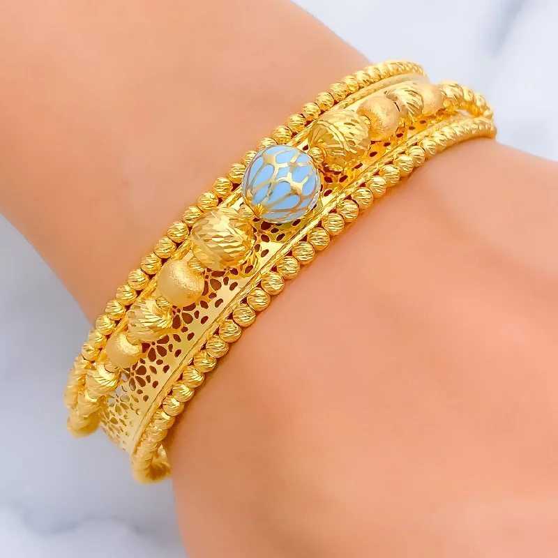 Women’s butterfly bracelets-Mesmerizing Vibrant 21K Gold Bangle Bracelet