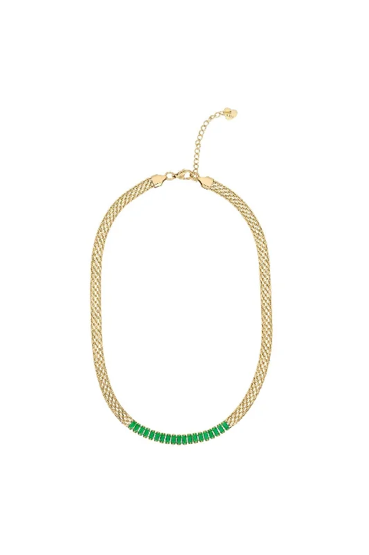 Women’s heart-shaped necklaces-Emerald Mesh Necklace